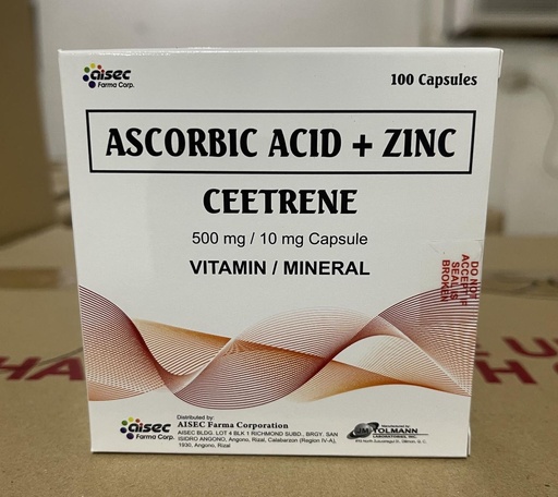 [CEETR-500-10] CEETRENE (Ascorbic Acid + Zinc) Capsule 500mg / 10mg